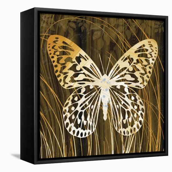 Butterflies and Leaves II-Erin Clark-Framed Stretched Canvas