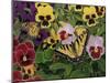 Butterflies and Pansies-William Vanderdasson-Mounted Giclee Print