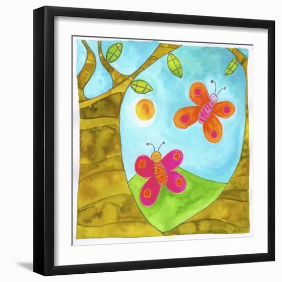 Butterflies and Trees-null-Framed Giclee Print