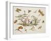 Butterflies and Two Central Figures-Jean Baptiste Pillement-Framed Giclee Print