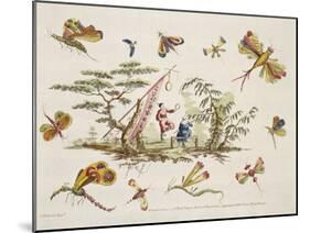 Butterflies and Two Central Figures-Jean Baptiste Pillement-Mounted Giclee Print