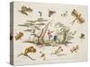 Butterflies and Two Central Figures-Jean Baptiste Pillement-Stretched Canvas