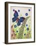 Butterflies, Blue and Purple, 2016-Pat Scott-Framed Giclee Print