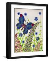 Butterflies, Blue and Purple, 2016-Pat Scott-Framed Giclee Print