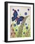 Butterflies, Blue and Purple, 2016-Pat Scott-Framed Giclee Print