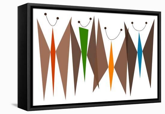 Butterflies - Browns-Tonya Newton-Framed Stretched Canvas