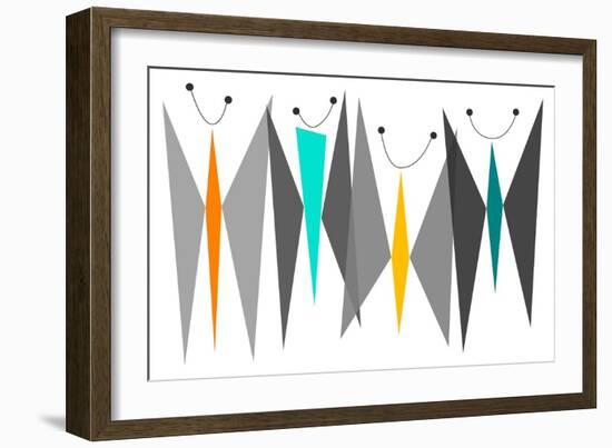 Butterflies - Grays-Tonya Newton-Framed Art Print