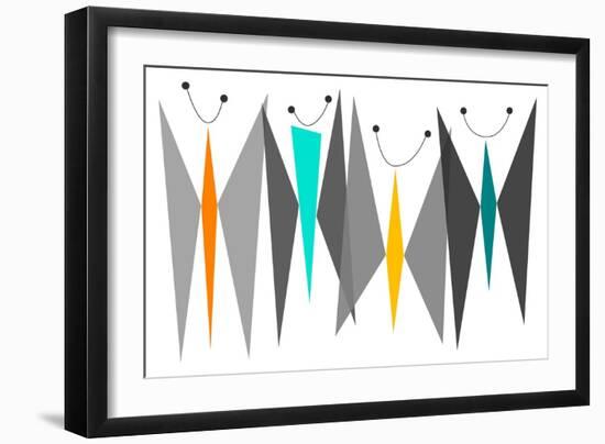 Butterflies - Grays-Tonya Newton-Framed Art Print