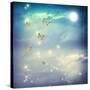 Butterflies In A Fantasy Moonligt Landscape-Melpomene-Stretched Canvas