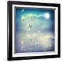 Butterflies In A Fantasy Moonligt Landscape-Melpomene-Framed Art Print