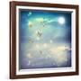 Butterflies In A Fantasy Moonligt Landscape-Melpomene-Framed Art Print