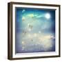 Butterflies In A Fantasy Moonligt Landscape-Melpomene-Framed Art Print