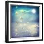 Butterflies In A Fantasy Moonligt Landscape-Melpomene-Framed Art Print