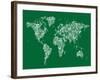 Butterflies Map of the World Map-Michael Tompsett-Framed Art Print