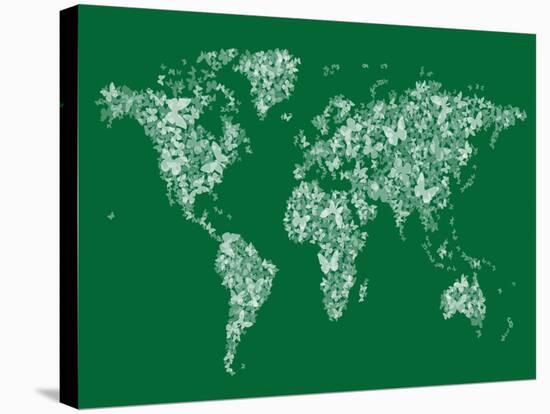 Butterflies Map of the World Map-Michael Tompsett-Stretched Canvas