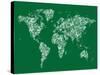 Butterflies Map of the World Map-Michael Tompsett-Stretched Canvas