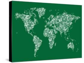 Butterflies Map of the World Map-Michael Tompsett-Stretched Canvas