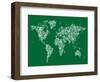 Butterflies Map of the World Map-Michael Tompsett-Framed Art Print