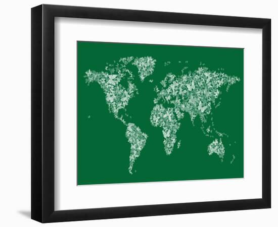 Butterflies Map of the World Map-Michael Tompsett-Framed Art Print