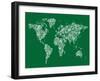 Butterflies Map of the World Map-Michael Tompsett-Framed Art Print