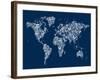 Butterflies Map of the World Map-Michael Tompsett-Framed Art Print