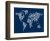 Butterflies Map of the World Map-Michael Tompsett-Framed Art Print