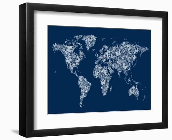 Butterflies Map of the World Map-Michael Tompsett-Framed Art Print