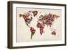 Butterflies Map of the World-Michael Tompsett-Framed Premium Giclee Print