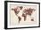 Butterflies Map of the World-Michael Tompsett-Framed Art Print