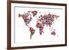 Butterflies Map of the World-Michael Tompsett-Framed Art Print