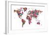 Butterflies Map of the World-Michael Tompsett-Framed Art Print