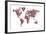 Butterflies Map of the World-Michael Tompsett-Framed Art Print
