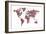 Butterflies Map of the World-Michael Tompsett-Framed Art Print