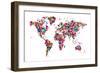 Butterflies Map of the World-Michael Tompsett-Framed Premium Giclee Print