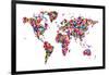 Butterflies Map of the World-Michael Tompsett-Framed Art Print