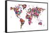 Butterflies Map of the World-Michael Tompsett-Framed Stretched Canvas