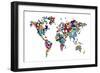 Butterflies Map of the World-Michael Tompsett-Framed Art Print