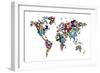 Butterflies Map of the World-Michael Tompsett-Framed Art Print