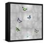 Butterflies on Silver I-Tina Blakely-Framed Stretched Canvas