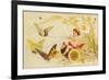 Butterflies Pulling Cherub on Thread Spool Chariot-null-Framed Giclee Print