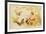 Butterflies Pulling Cherub on Thread Spool Chariot-null-Framed Giclee Print