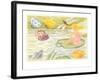 Butterflies Pulling Girl on Lily Pad-null-Framed Art Print