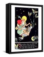 Butterflies Pulling Girls Through Space-null-Framed Stretched Canvas