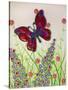 Butterflies, Red, Purple and Blue, 2016-Pat Scott-Stretched Canvas