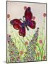 Butterflies, Red, Purple and Blue, 2016-Pat Scott-Mounted Giclee Print