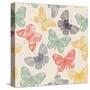 Butterflies Seamless Pattern in Doodle Style. Butterfly Vector Illustration for Vintage Design.-Tatsiana Tsyhanova-Stretched Canvas