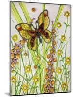 Butterflies, Yellow and Brown, 2016-Pat Scott-Mounted Giclee Print