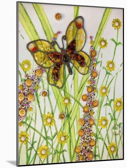 Butterflies, Yellow and Brown, 2016-Pat Scott-Mounted Giclee Print