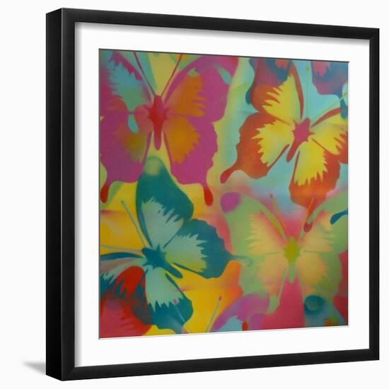 Butterflies-Abstract Graffiti-Framed Giclee Print