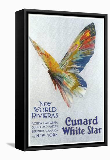 Butterfly, Ad for Cunard Line-null-Framed Stretched Canvas